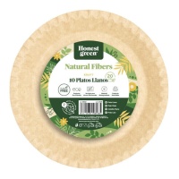 Pratos kraft biodegradáveis de 20 cm com rebordo - 10 unid.