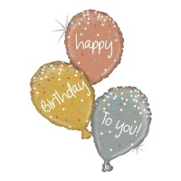 Balão com Balões de Feliz Aniversário 102 cm - Grabo