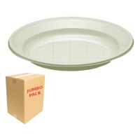 Pratos de plástico creme de 22 cm - 800 unidades
