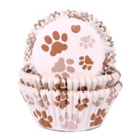 Cápsulas de cupcake com estampas castanhas para cães - House of Marie - 50 unid.