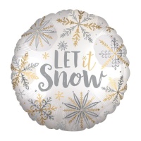45 cm de globo redondo em floco de neve com a mensagem Let it snow message - Anagrama