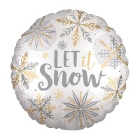 Globo redondo com floco de neve e mensagem Let it snow 45cm - Anagrama