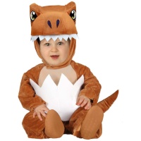Roupa de bebé dinossauro castanho