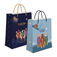 Saco de presente de 45 x 33 x 10 cm de Reis Magos majestosos - 1 unidade