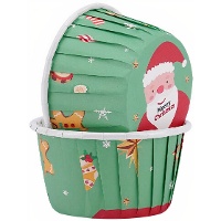 Cápsulas para cupcakes de 5 cm com enfeites de Natal - 50 unidades