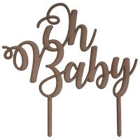Topper de madeira Oh Baby 21,5 x 21 cm - Artis decor