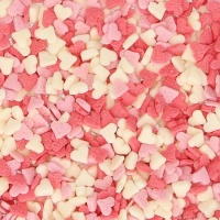 Mini-corações brancos, vermelhos e cor-de-rosa 60 gr - FunCakes
