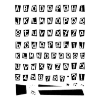 Alfabeto Negativo Carimbos acrílicos do alfabeto - Innspiro
