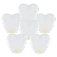 Lanternas voadoras de coração branco 95 cm - 10 unid.