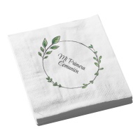 Guardanapos de Minha Primeira Comunhão Folhas - 8 unidades