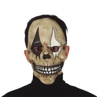 Máscara craniana de arlequim feita de látex