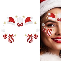 Joias adesivas faciais de Natal com glitter