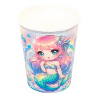 Copos Kawaii de Sereia iridescentes - 8 unidades
