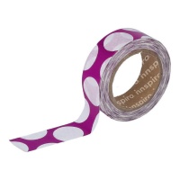 fita washi de bolinhas cor-de-rosa - 10 m