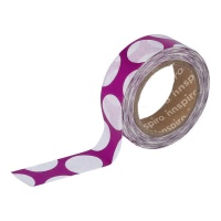 Fita washi de polka ponto rosa - 10 m