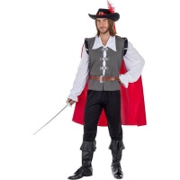 Fato de Mosqueteiro Clássico para Homem Cinzento
