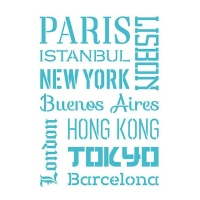 Estêncil cidades 20 x 28,5 cm - Artis decor - 1 unidade
