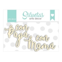 Quadro de Com a Mamã e o Papá - Artis decor - 4 unidades