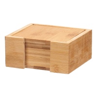 Bases para copos em bambu 10 x 10 cm - 6 unidades