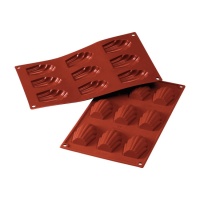 Molde de chocolate de silicone Madeleine 17,5 x 30 cm - Silikomart - 9 cavidades