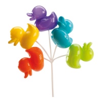 Topo de bolo em forma de bouquet de patos 17 cm - 36 unid.