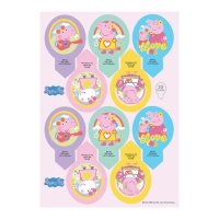 Peppa Pig Pig love cut-out wafers comestíveis - Dekora - 20 unidades