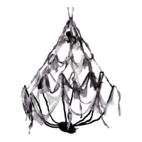 Pendente lustre preto com luz lilás 50 x 80 cm