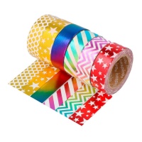 Fita Washi metalizada sortido 10 m - 6 unid.