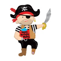 Balão Feliz Aniversário Pirata 1,12 m - Grabo