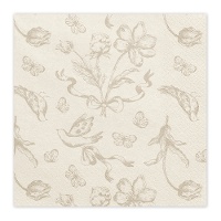 Guardanapos Vintage com Flores de 16,5 x 16,5 cm - 12 unidades