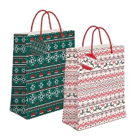 Saco de presente branco Natal de 14 x 11,5 x 6,7 cm - 1 unidade