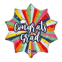 Congrats Grad 46 cm balão estrela colorido - Grabo
