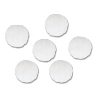 Pompons brancos de 4 cm - 6 peças.