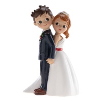 Figura para bolo de noivos com costas 16 cm