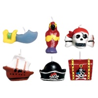Velas piratas com vários desenhos - 6 unidades