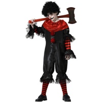 Fato de palhaço vermelho e preto para crianças