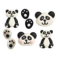 Figuras de açúcar do urso Panda - Decorar - 8 unidades
