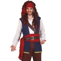 Roupa de pirata com bandana e faixa
