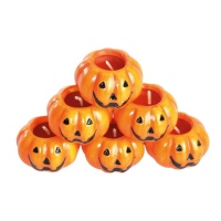 Pack de velas de abóbora de Halloween de 4 cm - 6 unidades