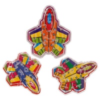 Conjuntos de labirintos de aviões coloridos - 3 peças