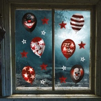 Balão palhaço assassino Decoração de janela 30 x 40 cm - 3 folhas