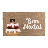 Bon Nadal Pai Natal capacho na chaminé