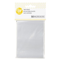 Saco para rebuçados transparente 10 x 7,6 cm - Wilton - 50 unid.