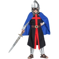 Fato de guerreiro medieval com capuz para crianças