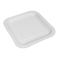 Pratos de 20 cm de cartão branco quadrados - 100 unidades