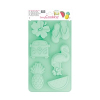 Molde de silicone de Verão de 17,5 x 30 cm - Scrapcooking - 6 cavidades