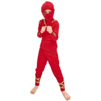 Fantasia de ninja oriental vermelha infantil