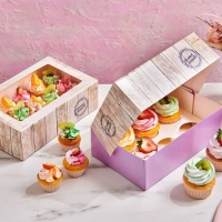 Caixa para 6 cupcakes ou 15 mini cupcakes de 24 x 16 x 8 cm - FunCakes - 3 unidades