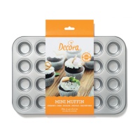 Forma de aço para cupcakes 38,5 x 26 cm - Decora - 24 cavidades