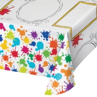 Toalha de mesa com pintura colorida 1,37 x 2,34 m